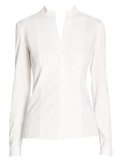 Akris Punto Crystal Embellished High/low Blouse In White