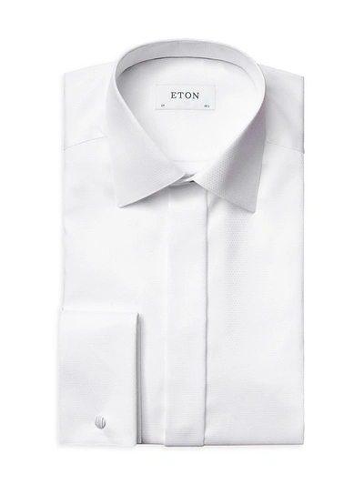 Eton Contemporary Fit Diamond Weave Formal Shirt In White