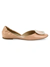 Roger Vivier Women's Ballerine Chips Patent Leather D'orsay Flats In Nude