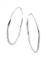 Ippolita Women's Glamazon Scultura Sterling Silver Squiggle #4 Hoop Earrings/2"