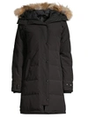 Canada Goose Shelburne Coyote Fur-trim Down Parka In Black