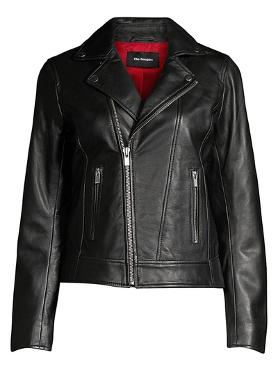 The Kooples Leather Biker Jacket In Black
