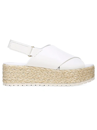 Vince Women's Jesson Platform Espadrille Leather Slingback Sandals In Off White