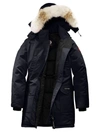 Canada Goose Trillium Coyote Fur-trim Down Parka In Navy