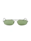 Balenciaga 61mm Narrow Wire Oval Sunglasses In Rutenium