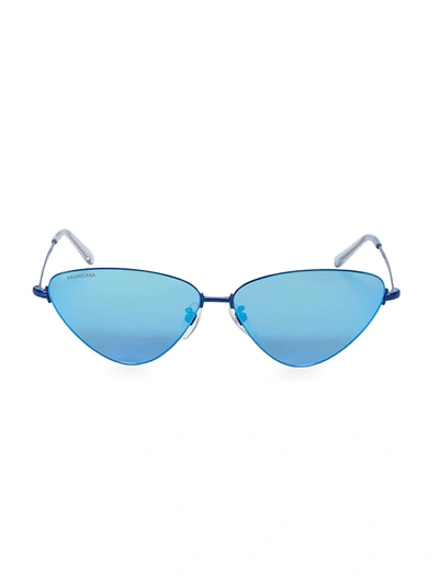 Balenciaga Bb0015s 61mm Narrow Cat Eye Sunglasses In Blue