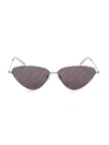Balenciaga 61mm Silvertone Narrow Sunglasses