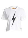 Aviator Nation Lightening Bolt Boyfriend T-shirt In White
