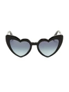 Saint Laurent Loulou 54mm Heart Sunglasses In Black
