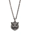 Gucci Sterling Silver Tiger Pendant Necklace