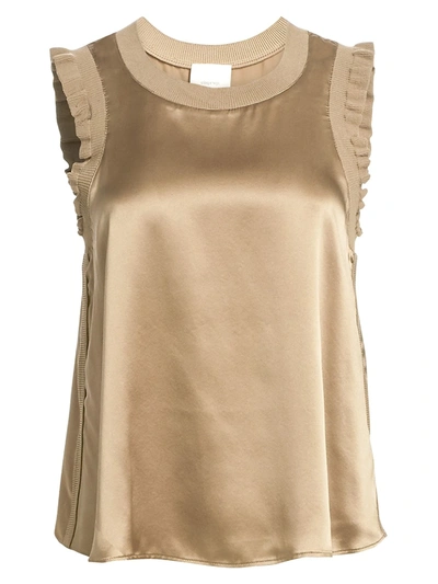 Cinq À Sept Tous Les Jours Lenore Silk Tank In Pewter