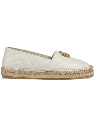 Gucci Leather Espadrille With Double G In White