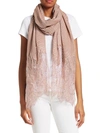 Valentino Women's Plisse Misto Embroidered Lace Scarf In Rose