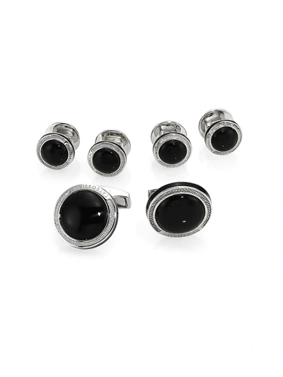 Tateossian Onyx Sterling Silver Cuff Links