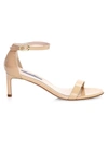 Stuart Weitzman Nunakedstraight Ankle-strap Sandals In Adobe