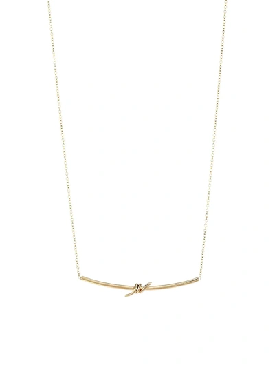 Zoë Chicco 14k Yellow Gold Barb Wire Bar Necklace