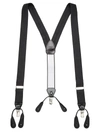Saks Fifth Avenue Men's Collection Silk & Leather Suspenders In Black