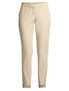 Lafayette 148 Manhattan Slim-fit Step Hem Pants In Khaki