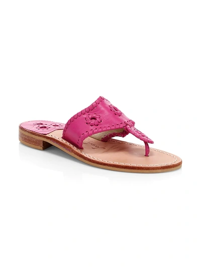 Jack Rogers Women's Jacks Leather Thong Sandals In Magenta