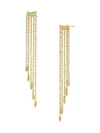 Celara 14k Gold & Diamond Chain Fringe Drop Earrings