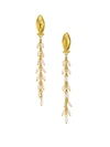 Gurhan Women's Delicate Dew 24k Gold & Keshi Cultivated Pearl Linear Earrings
