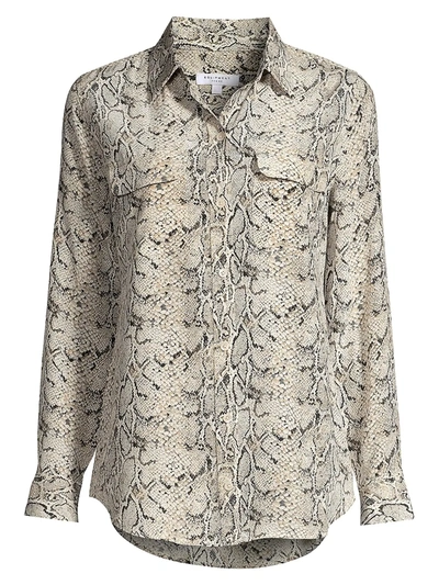 Equipment Python Print Silk Blouse In Natural