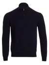 Loro Piana Men's Mezzocollo Baby Cashmere Quarter-zip Sweater In Dark Blue