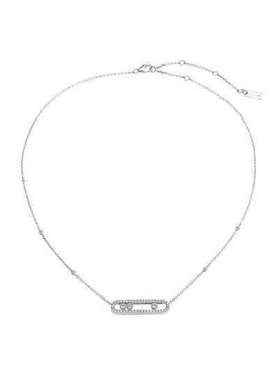 Messika Move Diamond Pavé & 18k White Gold Necklace