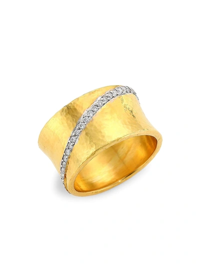 Gurhan Hourglass 22k Yellow Gold & Diamond Ring