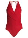 Miraclesuit Swim Rock Solid Wrapsody One-piece Swimsuit In Cayenne Red