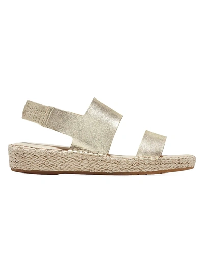 Cole Haan Women's Cloudfeel Metallic Leather Espadrille Sandals In Soft Gold