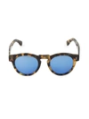 Illesteva Women's Leonard Tortoise Mirrored 48mm Round Sunglasses