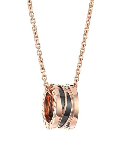 Bvlgari Women's B. Zero1 Design Legend 18k Rose Gold & Black Ceramic Necklace