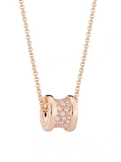 Bvlgari Women's B. Zero1 18k Rose Gold & Pavé Diamond Necklace