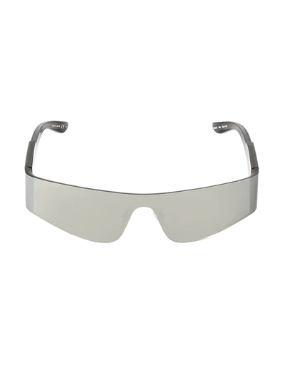 Balenciaga 99mm Wraparound Sunglasses In Silver