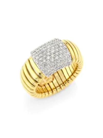 Alberto Milani Women's Via Bagutta 18k Gold & Diamond Coiled Rectangle Ring