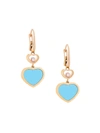 Chopard Women's Happy Hearts 18k Rose Gold, Diamond & Turquoise Drop Earrings