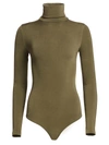 Wolford Colorado Turtleneck Bodysuit In Liana Green