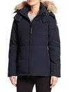 Canada Goose Chelsea Fur-trim Parka In Navy