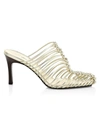 3.1 Phillip Lim / フィリップ リム Sabrina 85 Woven Metallic Leather Mules In Gold