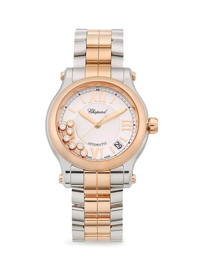 Chopard Women's Happy Sport 18k Rose Gold, Stainless Steel & Diamond Bracelet Watch