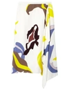 Tibi Women's Ant Farm-print Asymmetrical Skirt In White Multi