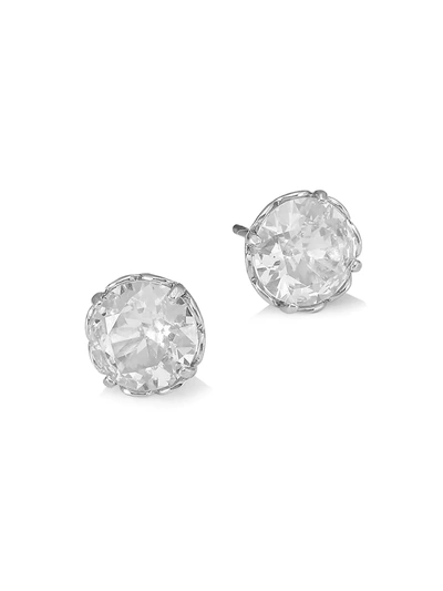 Kate Spade That Sparkle Round Earrings In Clear Silver