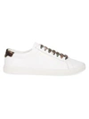 Saint Laurent Men's Andy Camo Leather Low-top Sneakers In White