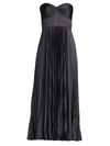 Amur Women's Pleated Strapless Belle Dress In Navy