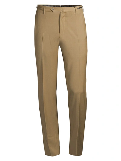 Pt01 Traveller Slim-fit Performance Wool Trousers In Tan