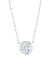Roberto Coin Women's Diamond By The Inch 18k White Gold & Diamond Circle Pendant Necklace