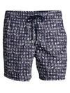 Vilebrequin Men's Fortune Teller Turtles Swim Shorts In Blue Night