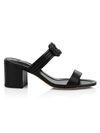 Alexandre Birman Vicky Knotted Leather Mules In Black
