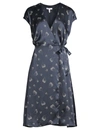 Joie Women's Bethwyn Heart Print Wrap Dress In Midnight